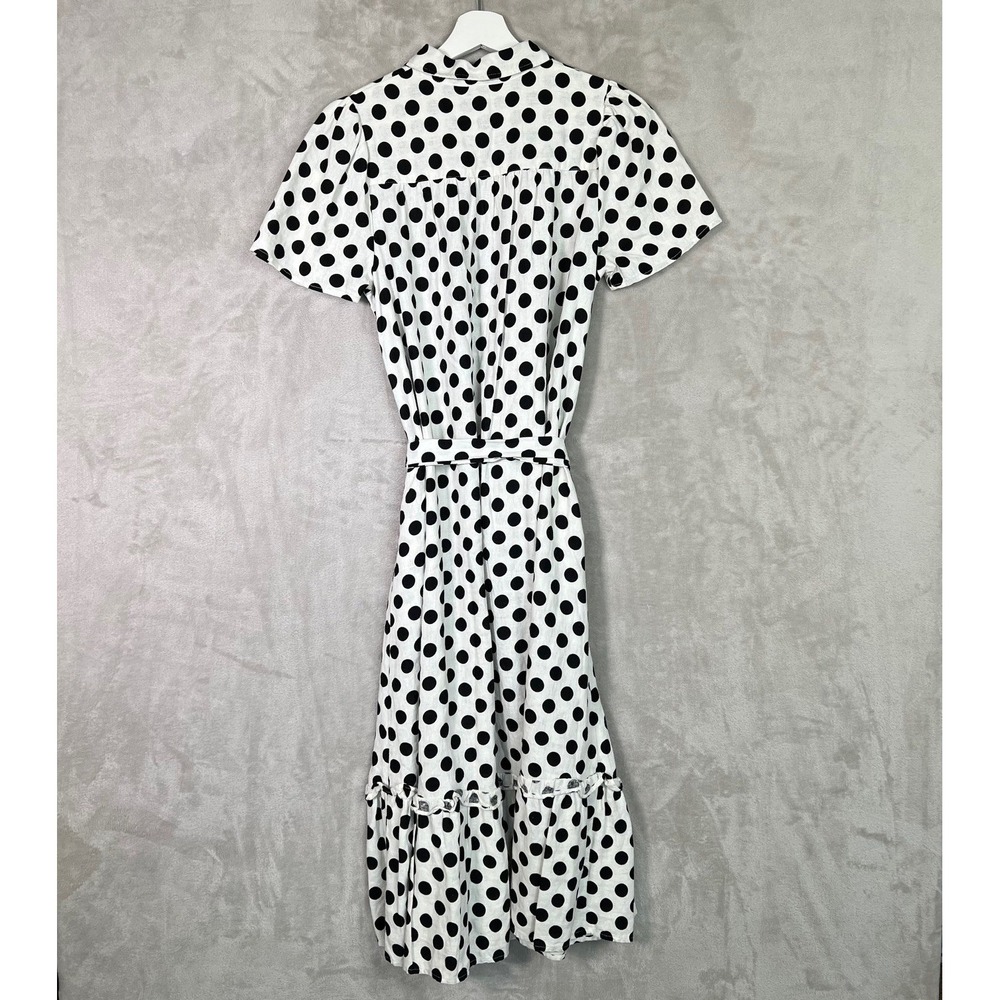 Lisa Marie Fernandez Target Dress Linen Blend Polka Dot Button Front Size Small - Picture 2 of 10